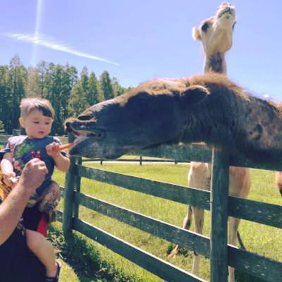 a little girl standing in front of a fence